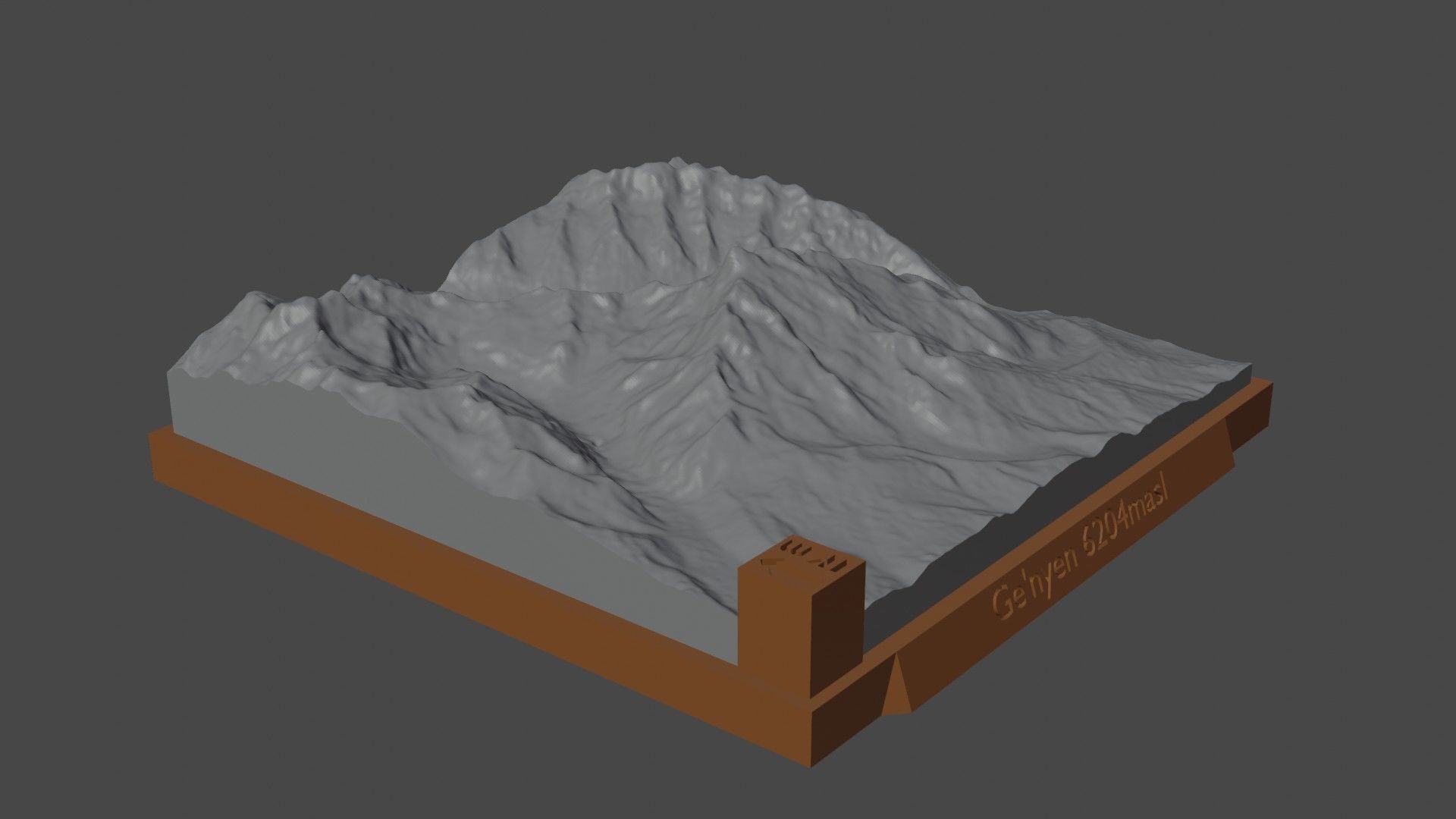 Genyen mountain 3D print model_3