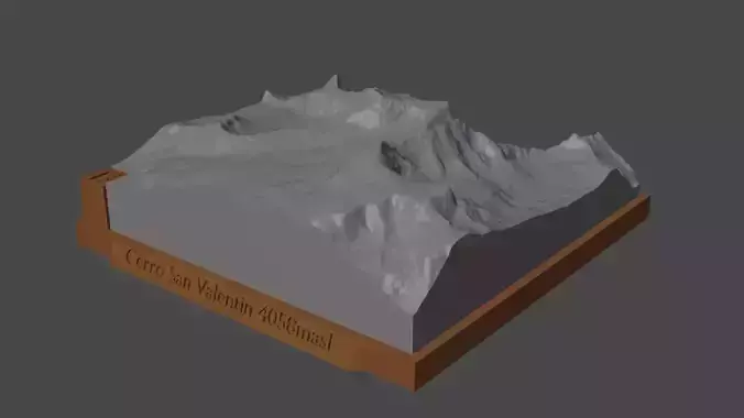 Cerro San Valentin 3D print model