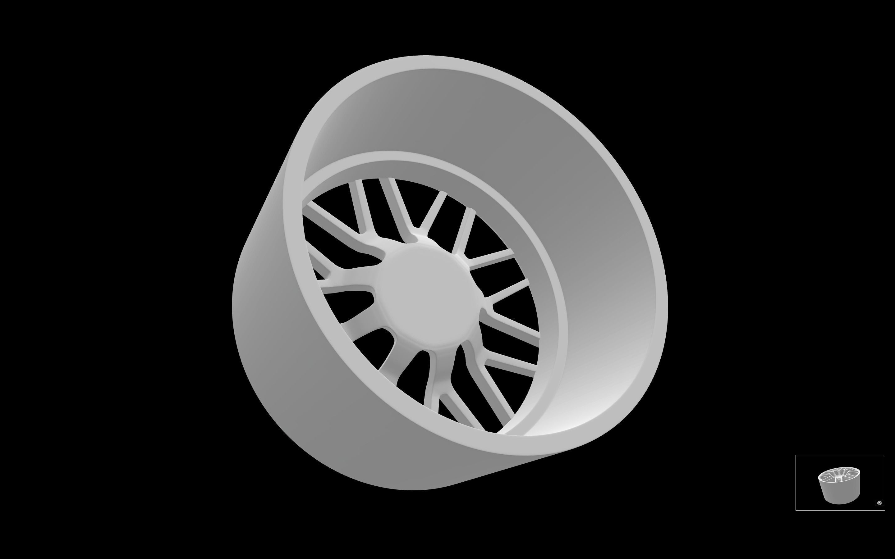 Mercedes C63 OEM scalable and printable rims 3D print model_2