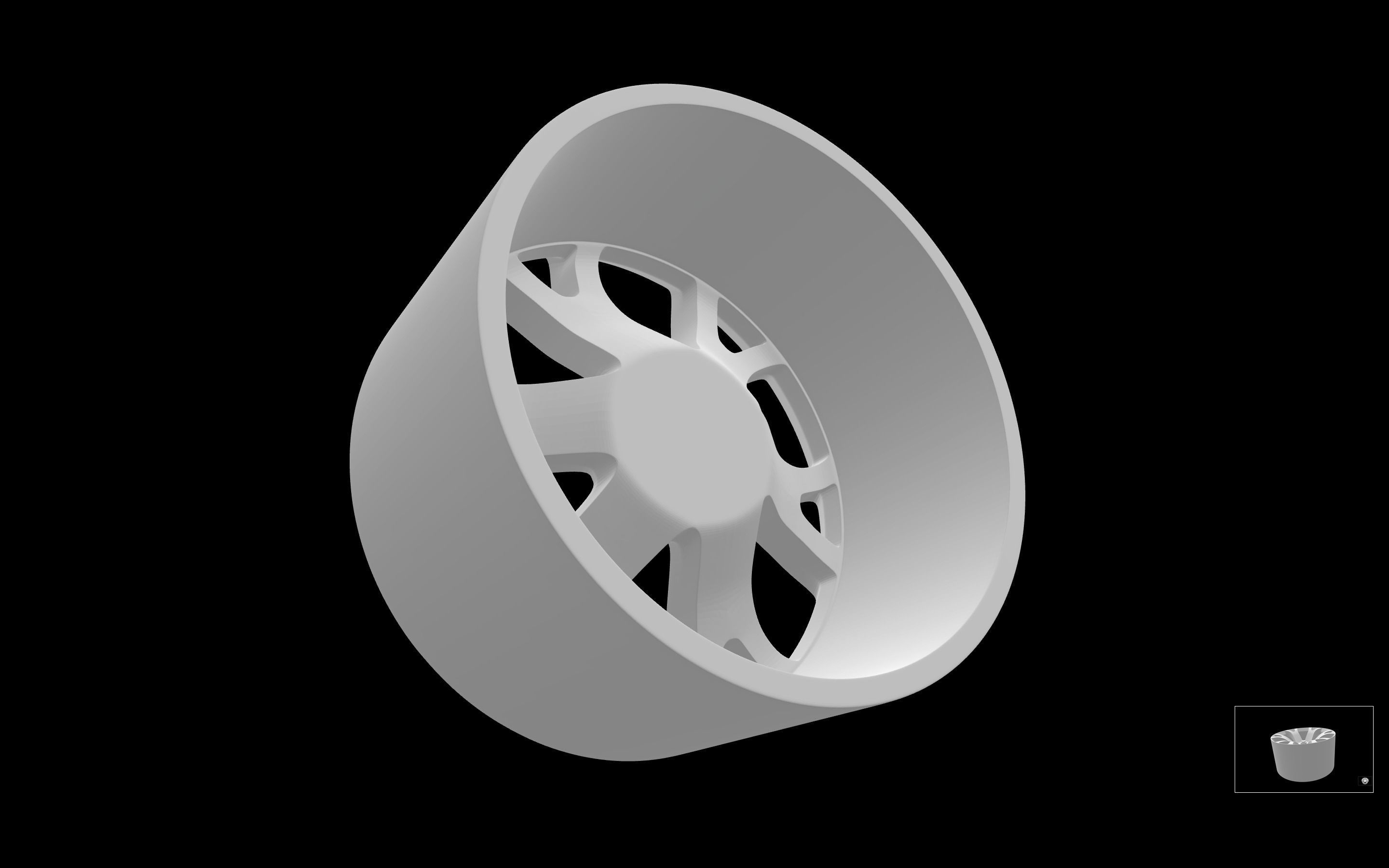 Opel astra coupe opc x-treme oem scalable and printable rims 3D print model_2