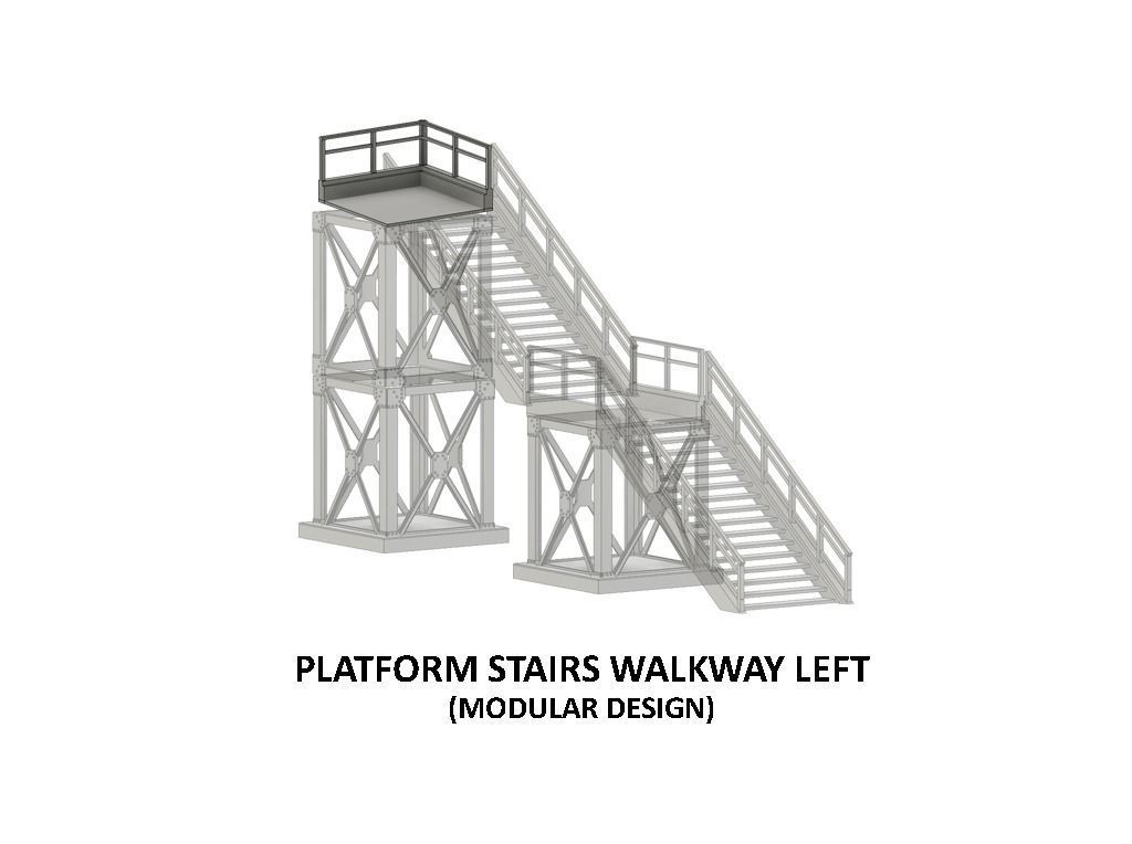 PLA-0001 Platform detail set for Europe H0-scale 38 items 3D print model_5