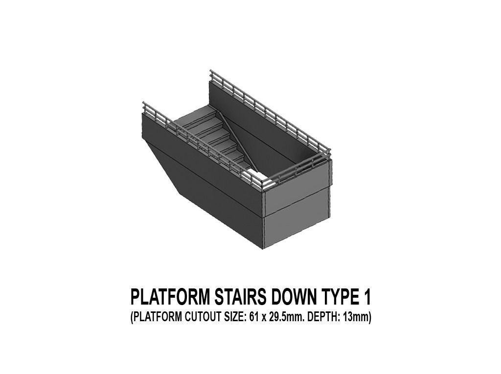 PLA-0001 Platform detail set for Europe H0-scale 38 items 3D print model_15