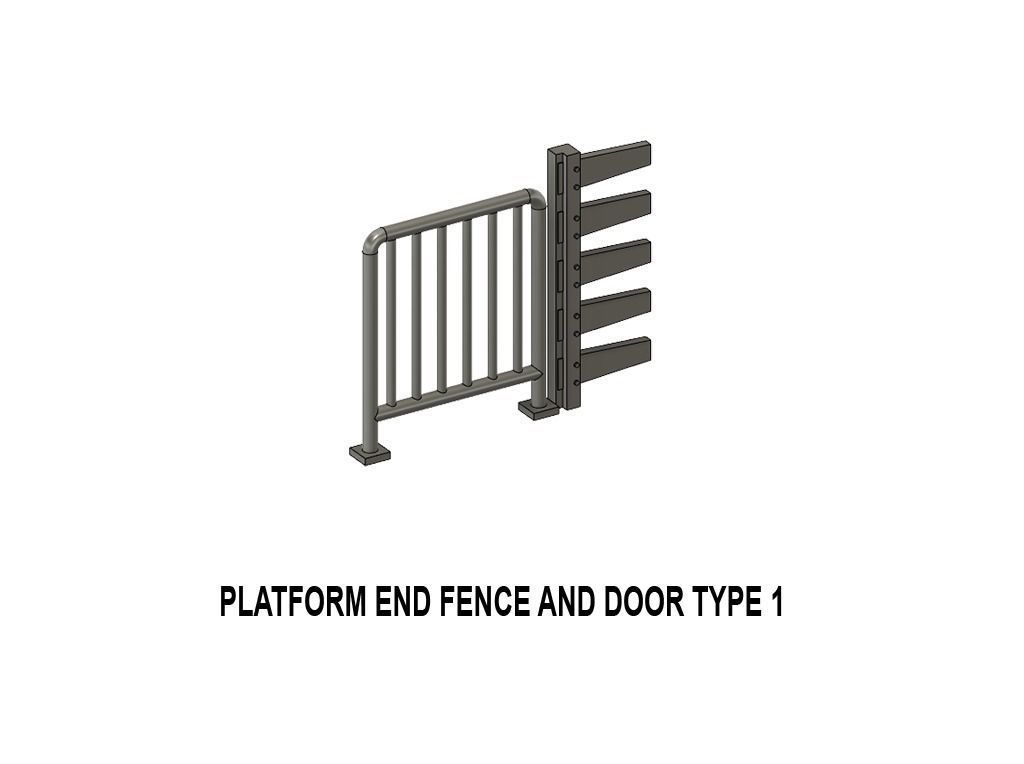PLA-0001 Platform detail set for Europe H0-scale 38 items 3D print model_32
