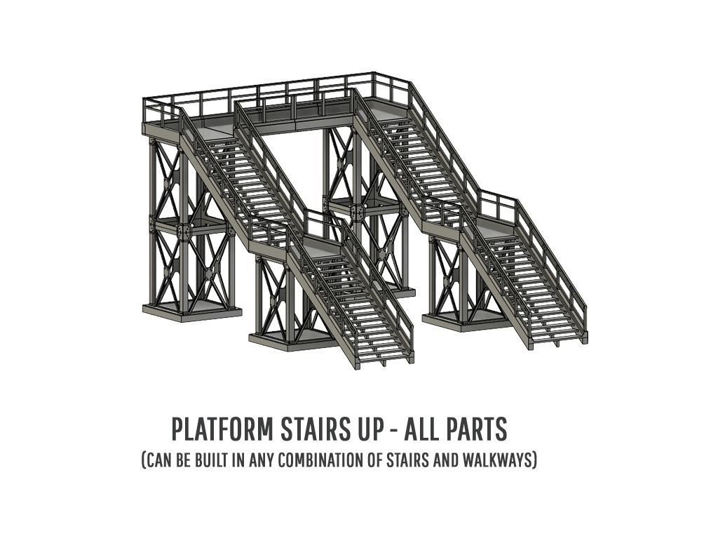 PLA-0001 Platform detail set for Europe H0-scale 38 items 3D print model_2