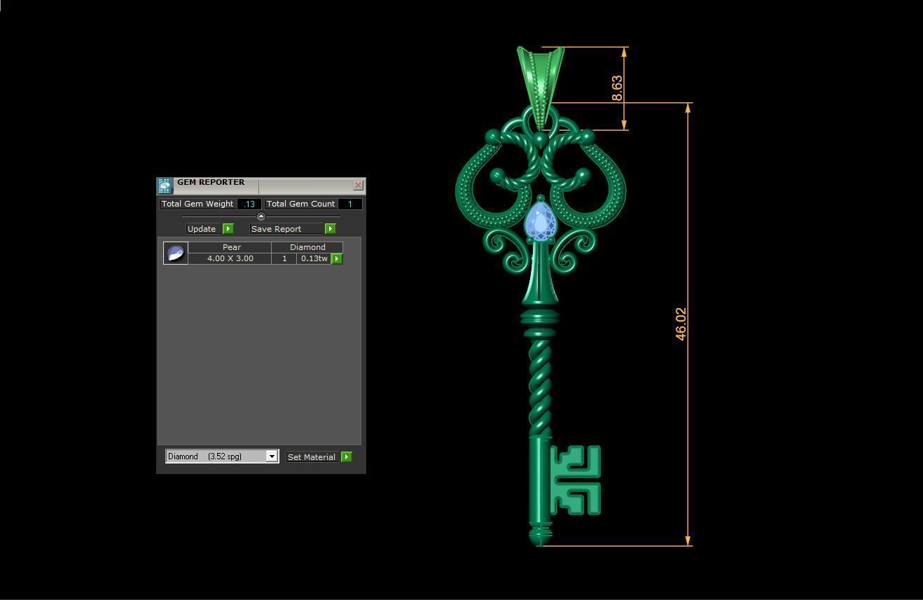 Key necklace 3D print model_5
