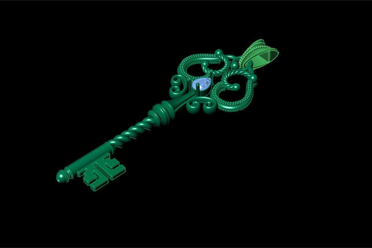 Key necklace 3D print model_4