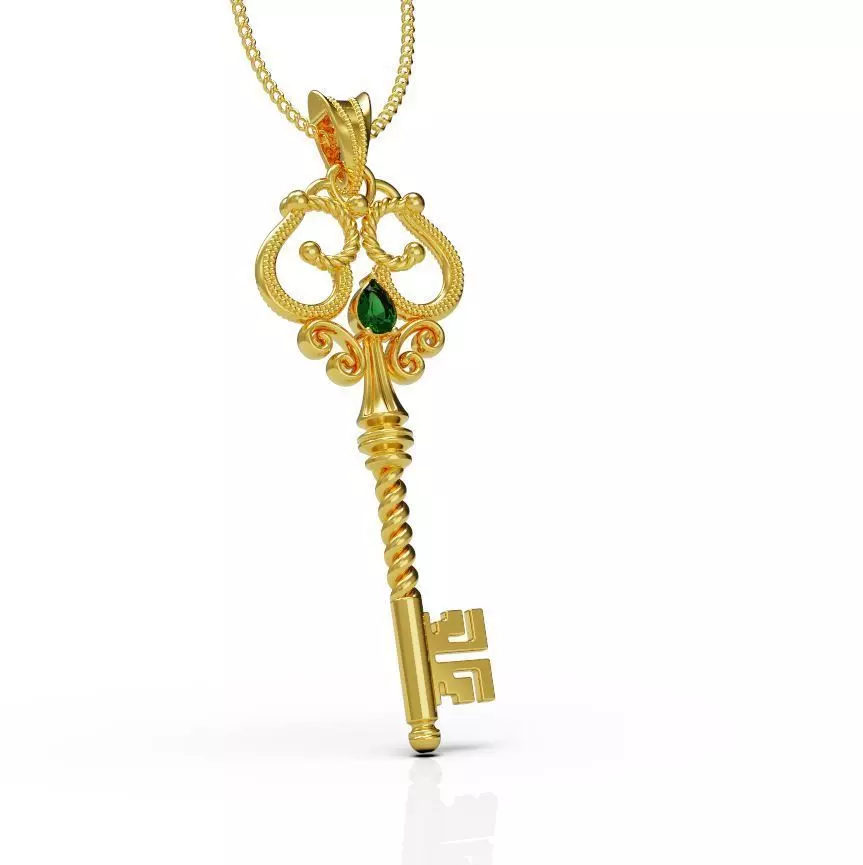 Key necklace 3D print model_0