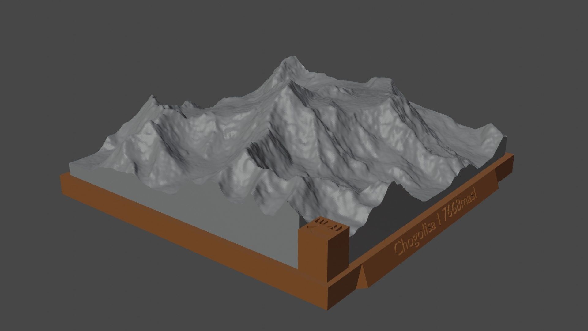 Chogolisa I mountain 3D print model_3