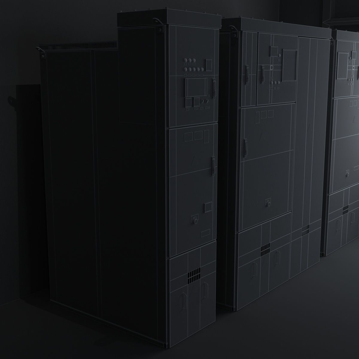 Distribution Box ammeter transformer 3D model_11