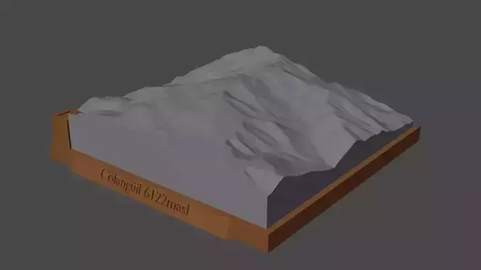 Colanguil mountain with wooden base