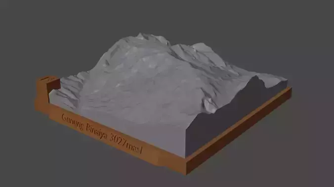 Gunung Binaiya 3D print model