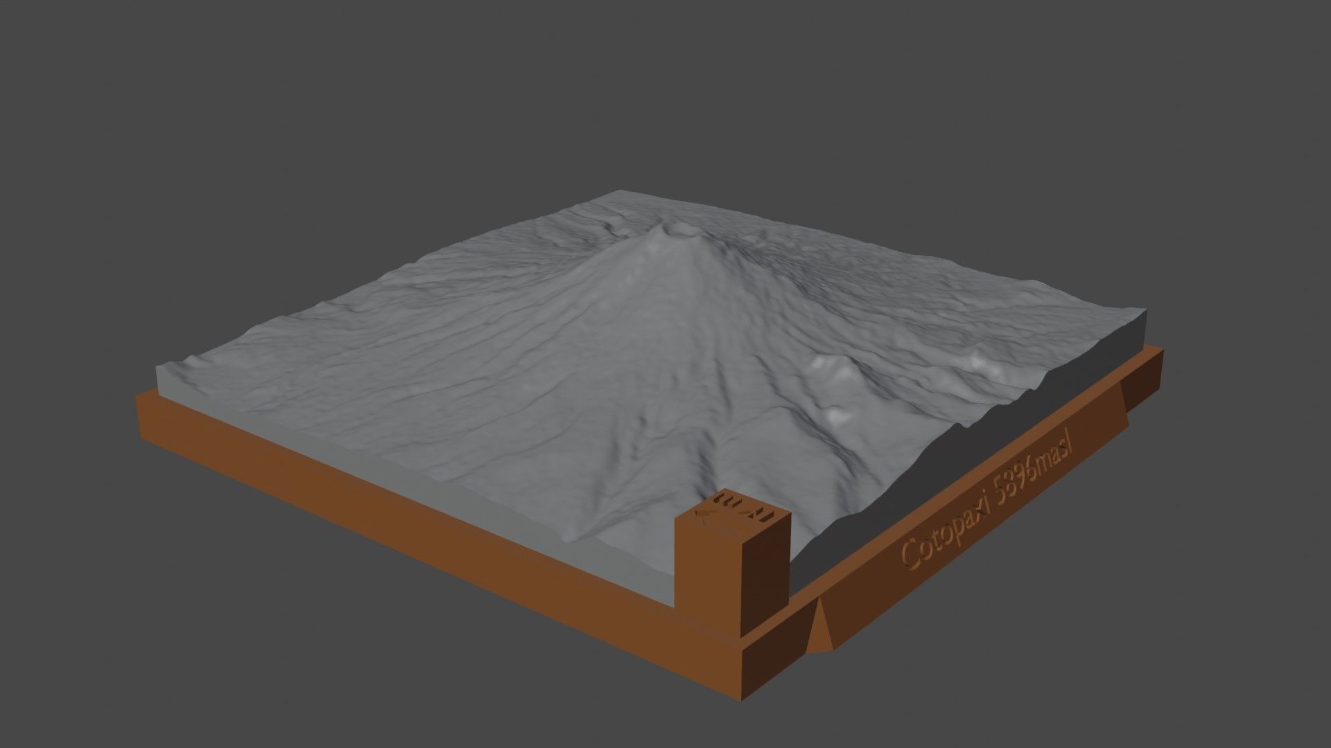 Cotopaxi mountain 3D print model_3