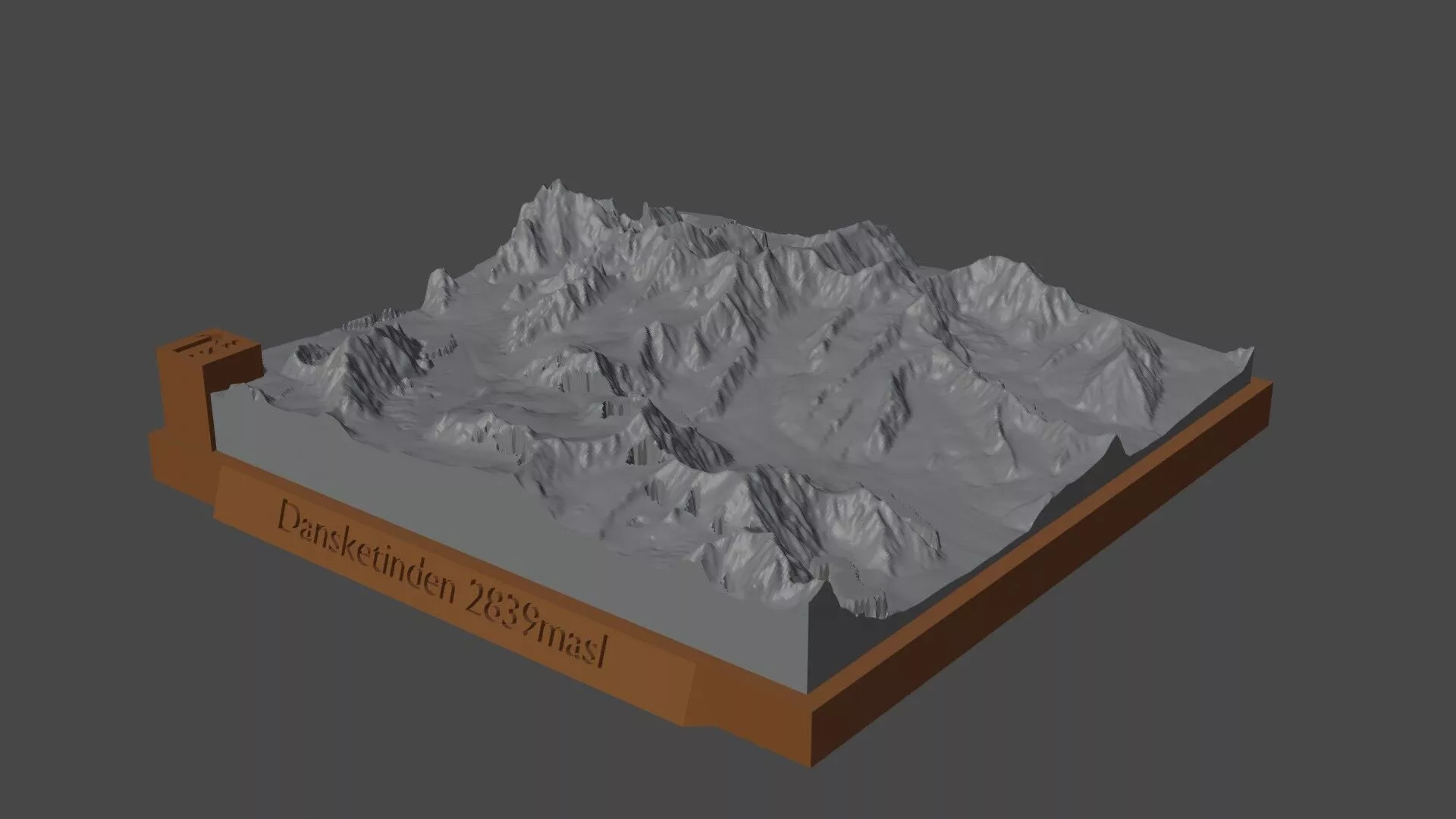 Dansketinden mountain range 3D print model