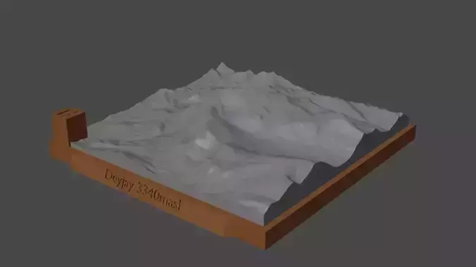 Deyjay mountain with message 3D print model