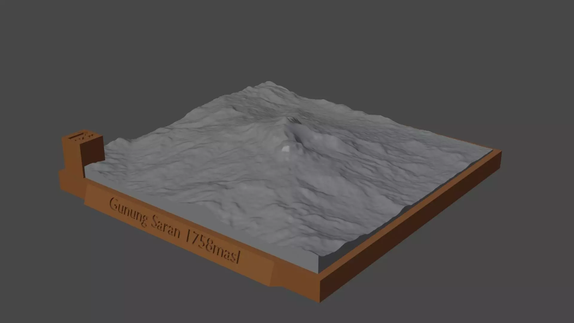 Gunung Saran 3D print model_0