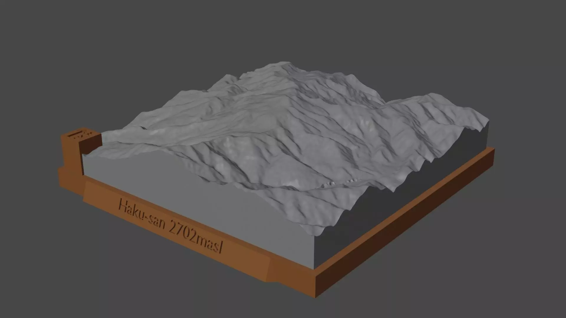 Haku-san mountain 3D print model_0