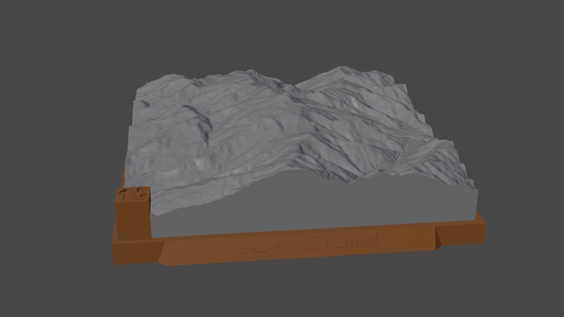 Haku-san mountain 3D print model_5