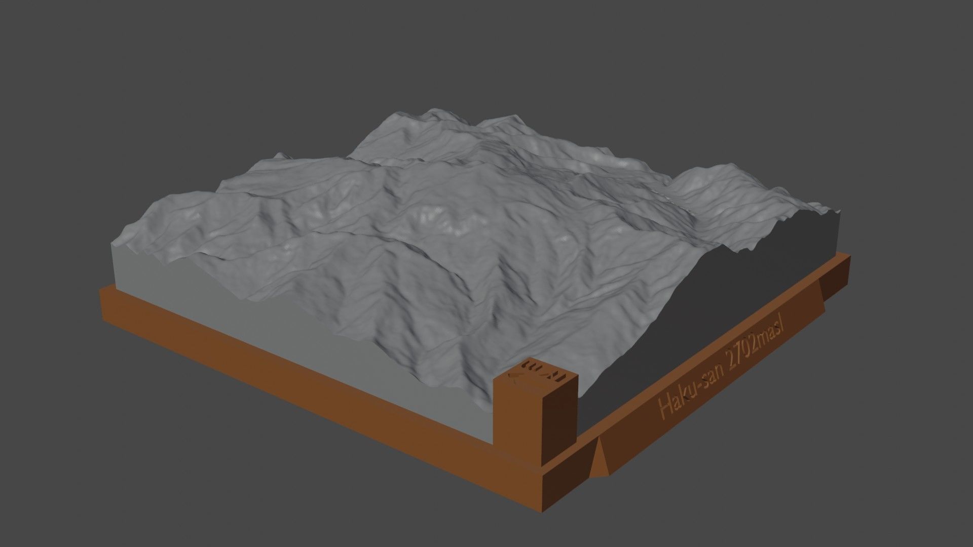 Haku-san mountain 3D print model_3