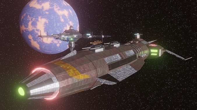 Invictus Class Battleship Free low-poly 3D model