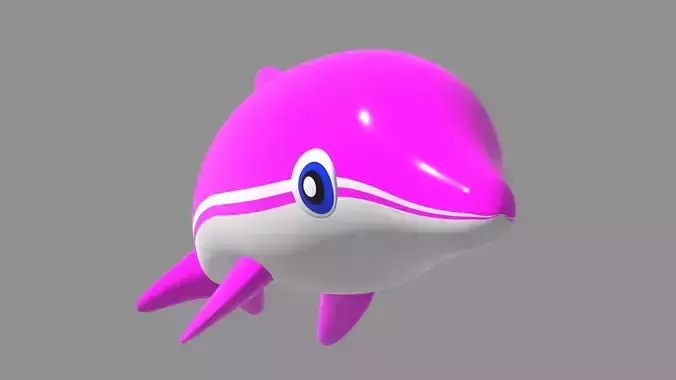 Inflatable dolphin pink 3D model