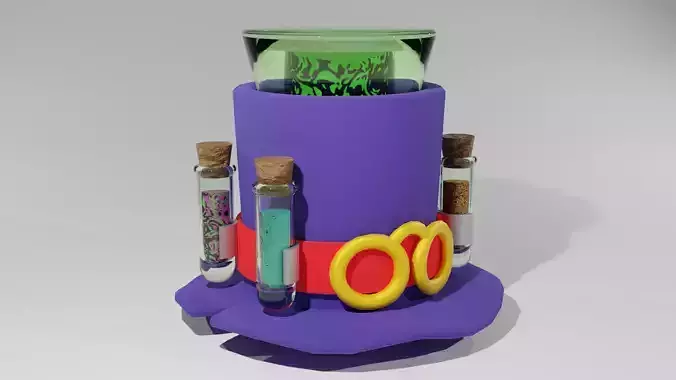 Alchemist Hat in cartoon style 3D model