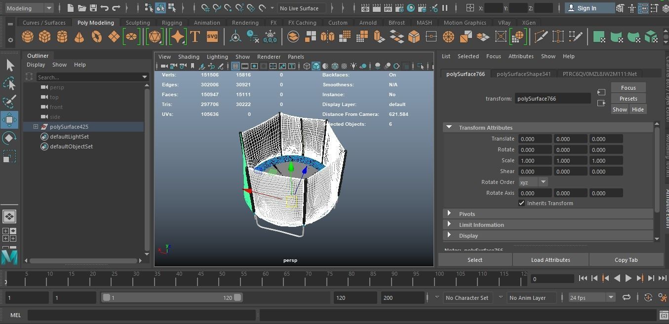 Trampolines 3D Model VR Low-poly 3D model_11