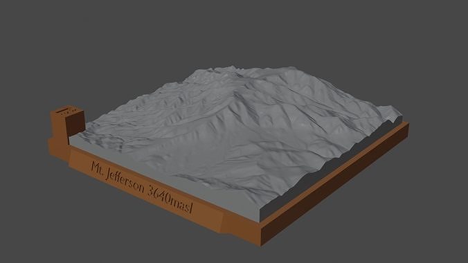 Mount Jefferson 3D print model