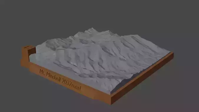 Mount Mitchell 3D print model