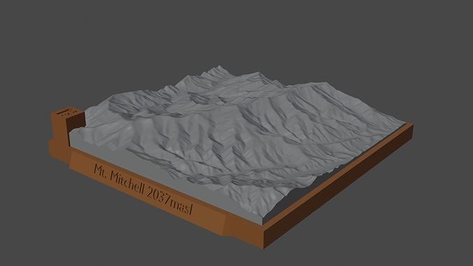 Mount Mitchell 3D print model