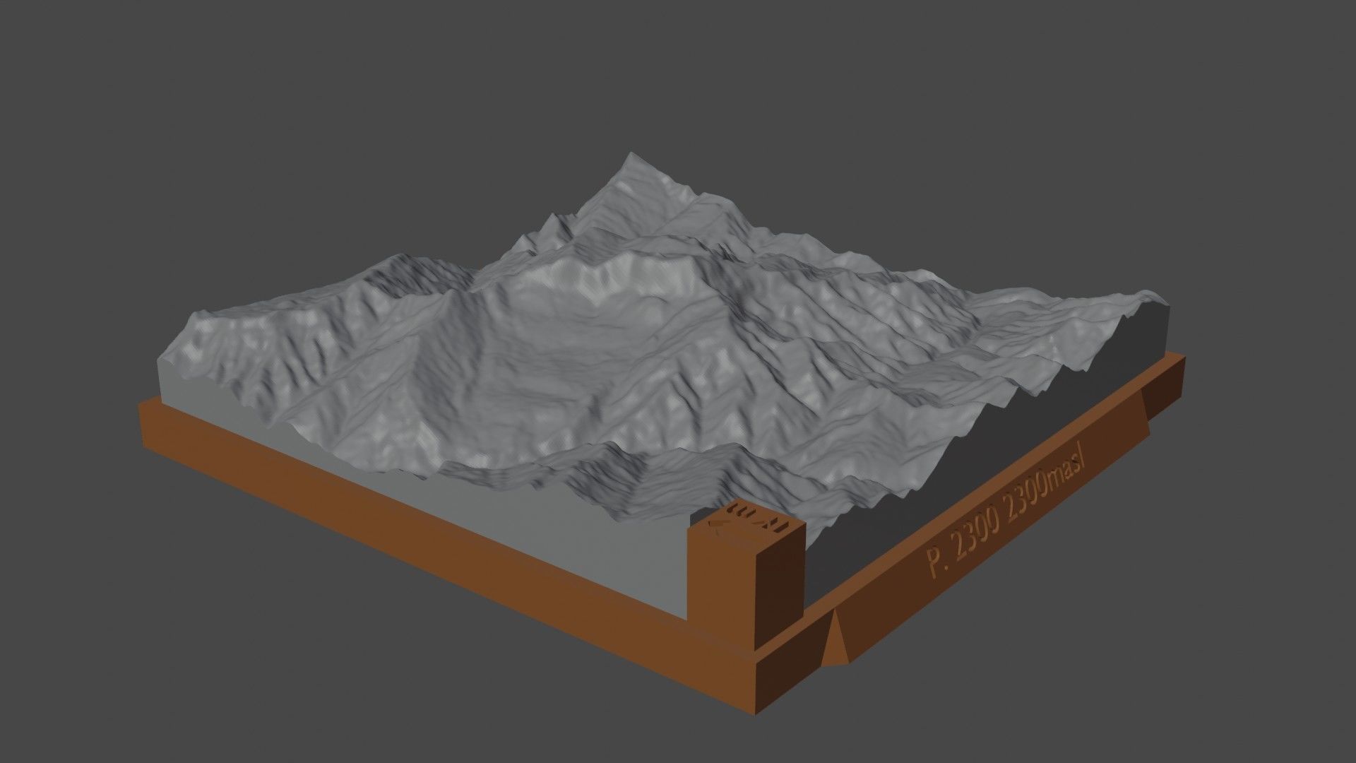 P 2300 mountain 3D print model_3