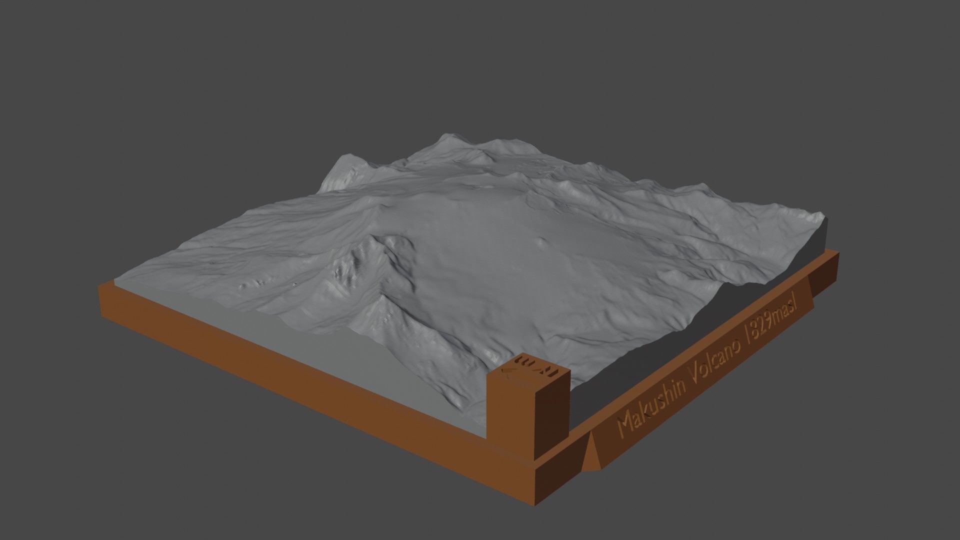 Makushin Volcano 3D print model_3