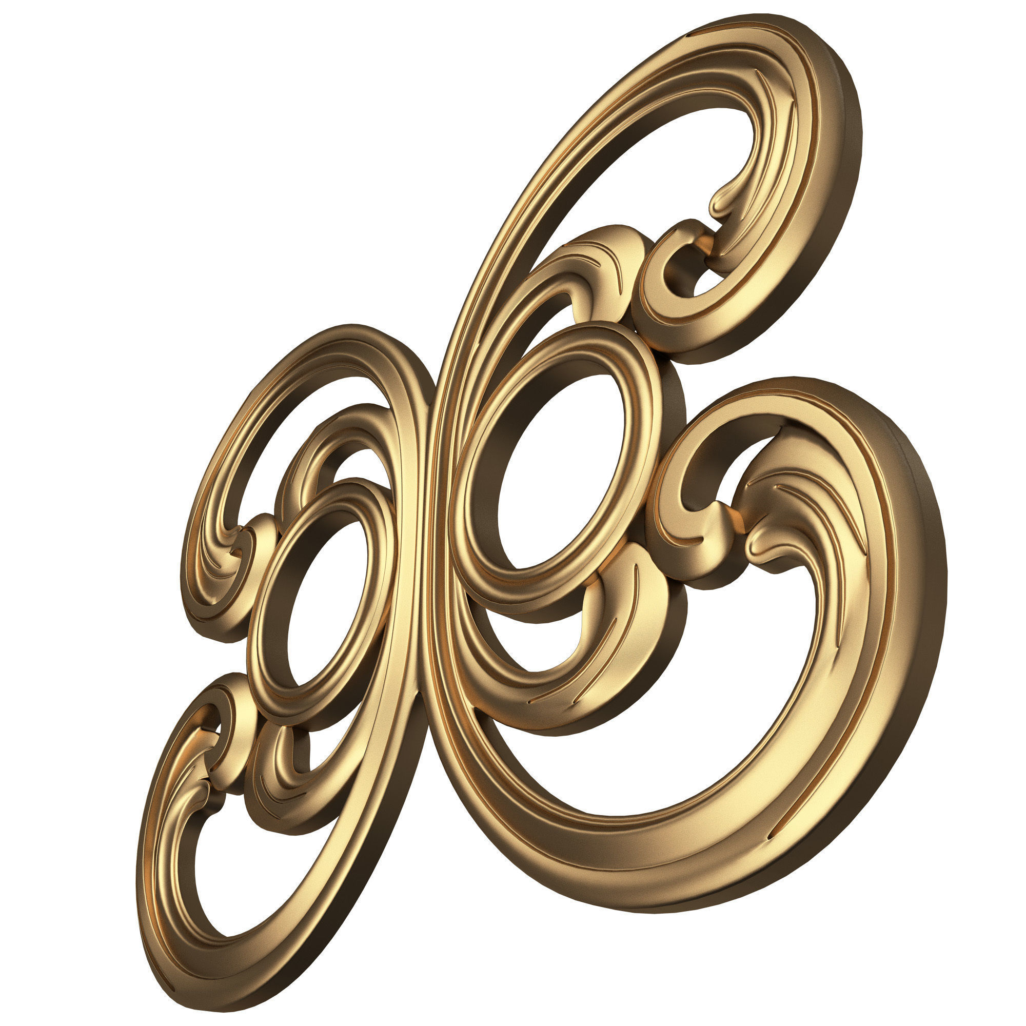 Carved Door Handle Decor 01 Low-poly 3D model_5