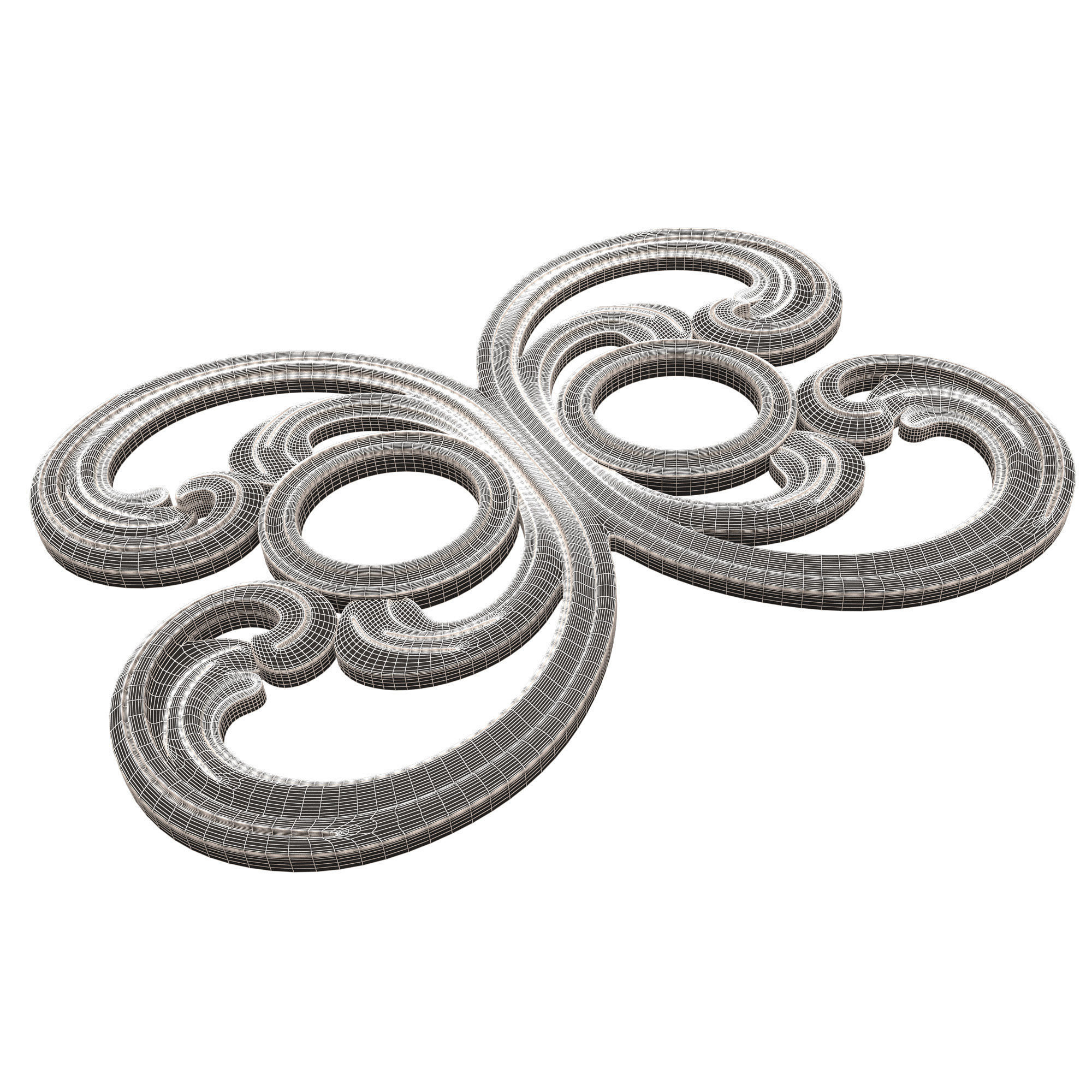 Carved Door Handle Decor 01 Low-poly 3D model_9