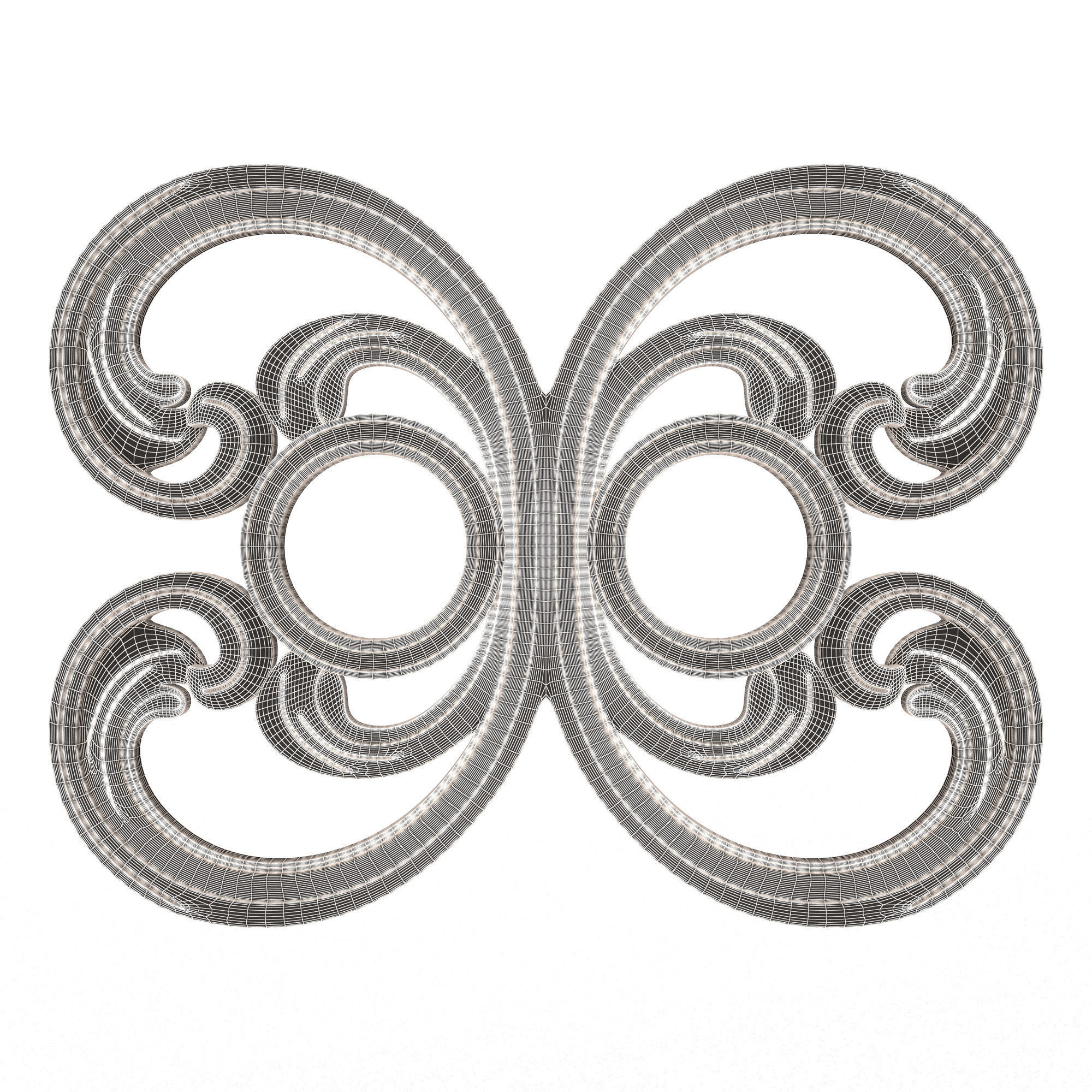 Carved Door Handle Decor 01 Low-poly 3D model_8