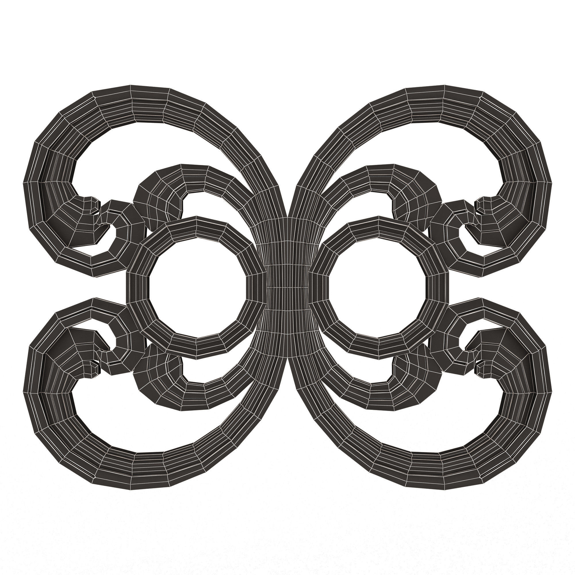 Carved Door Handle Decor 01 Low-poly 3D model_15