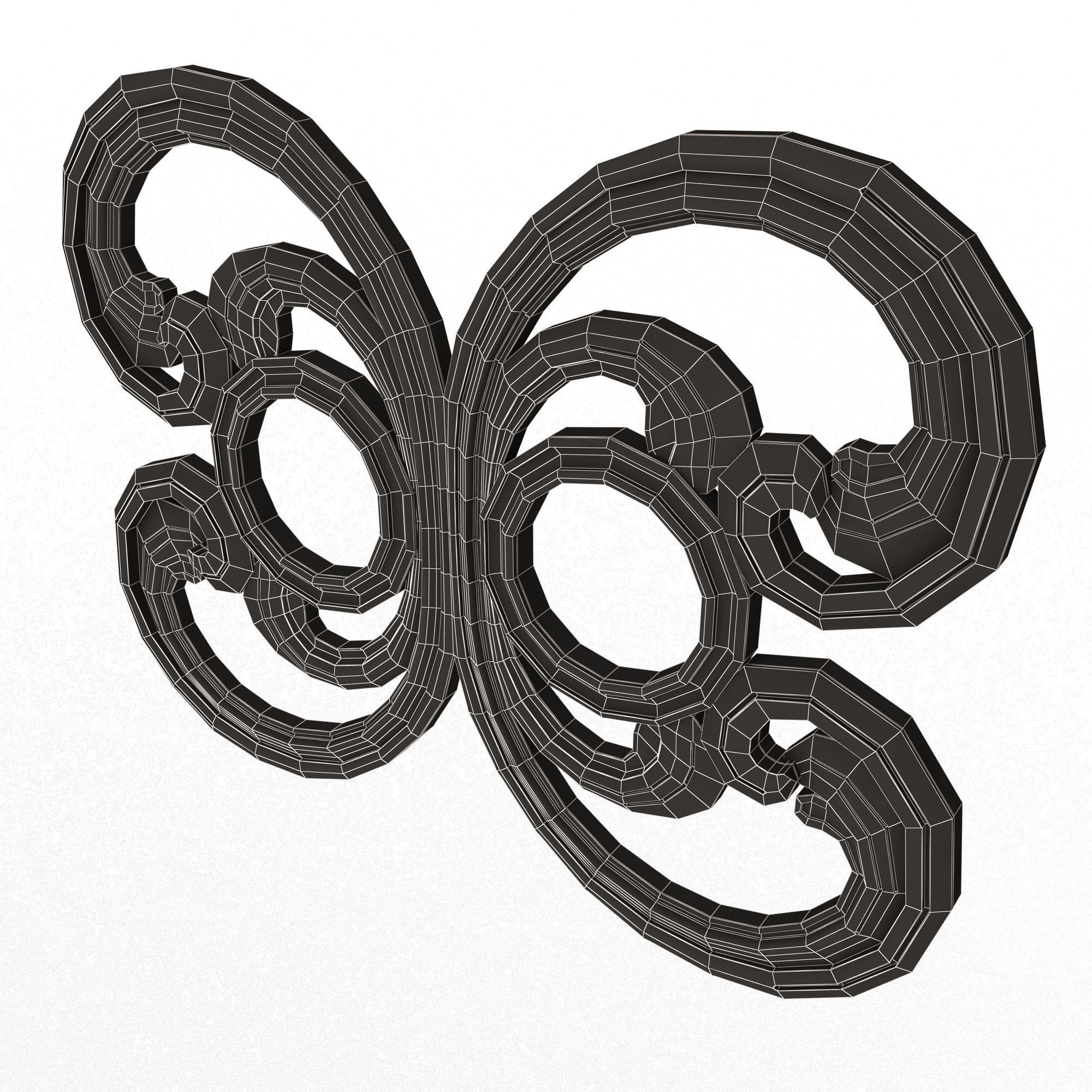 Carved Door Handle Decor 01 Low-poly 3D model_11