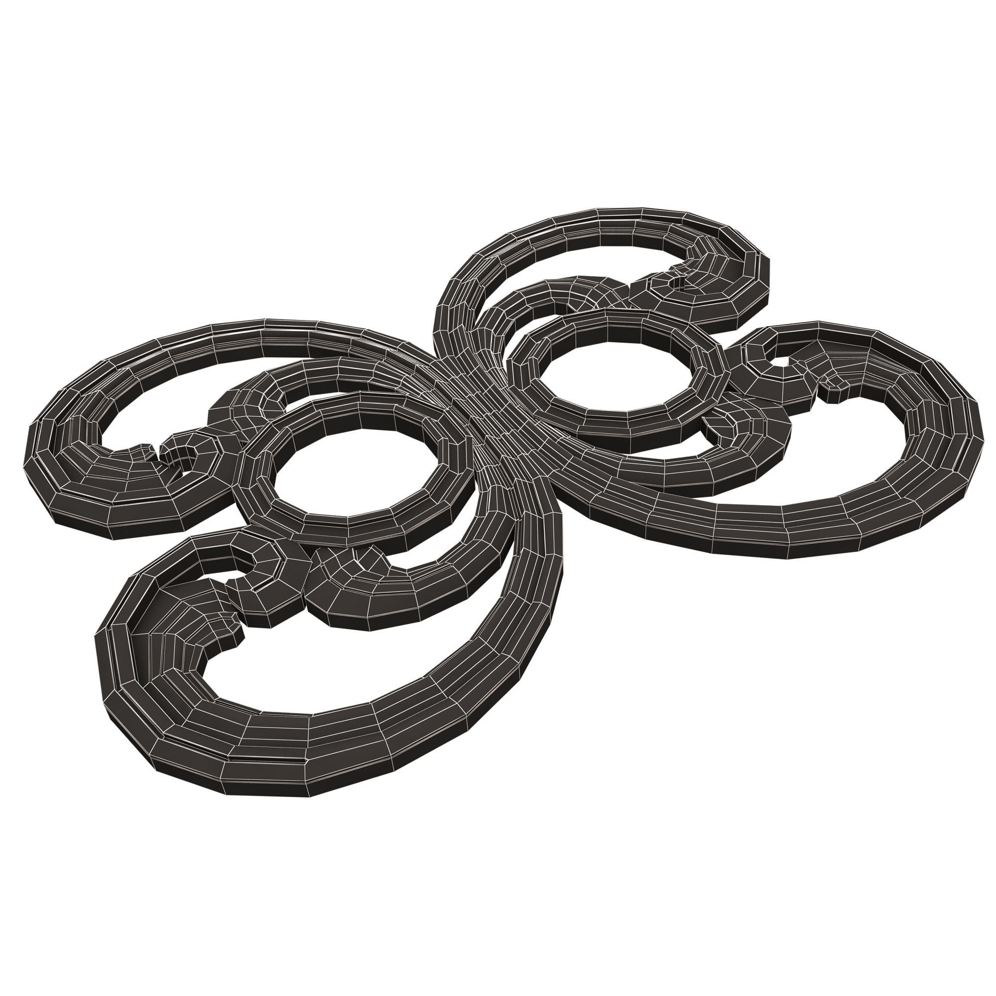 Carved Door Handle Decor 01 Low-poly 3D model_17