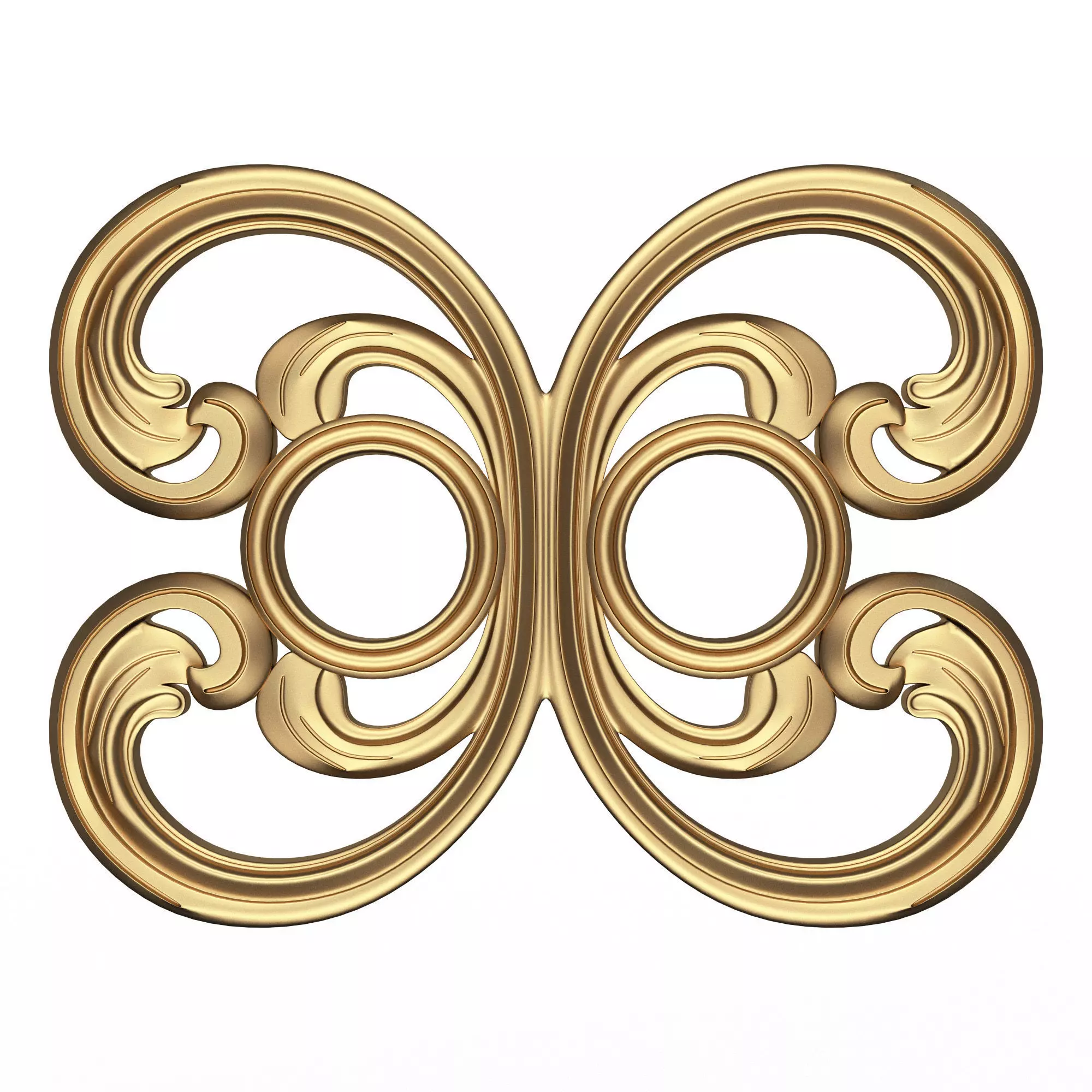 Carved Door Handle Decor 01 Low-poly 3D model_0