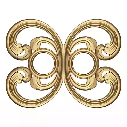 Carved Door Handle Decor 01 Low-poly 3D model