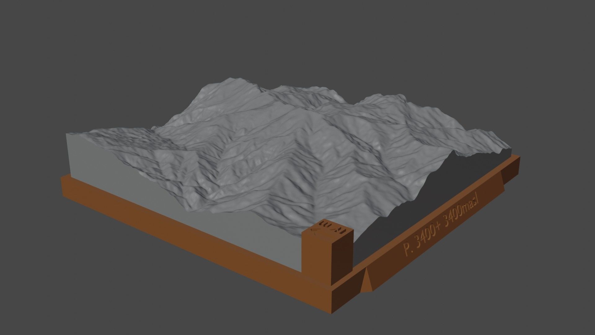 P 3400 mountain 3D print model_3