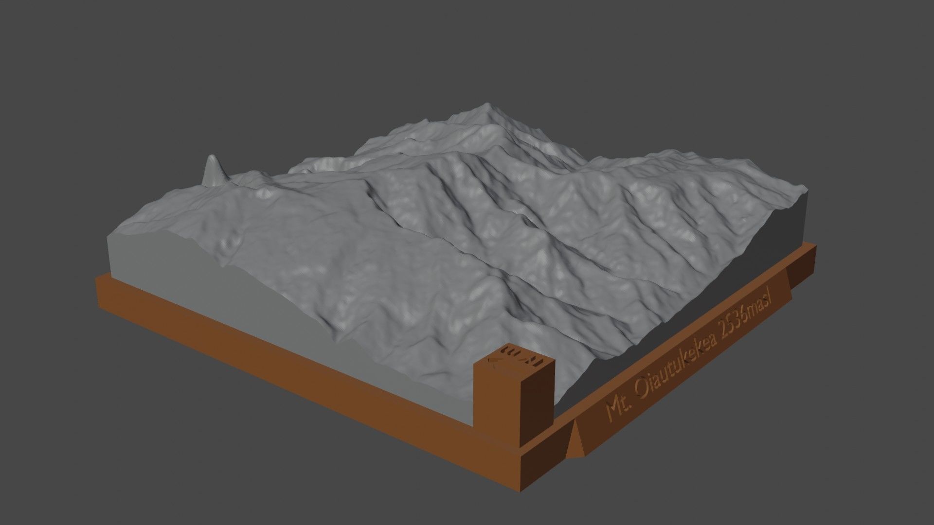 Mount Oiautukekea 3D print model_3
