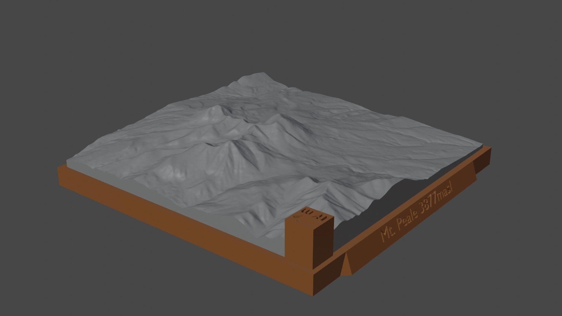 Mount Peale 3D print model_3