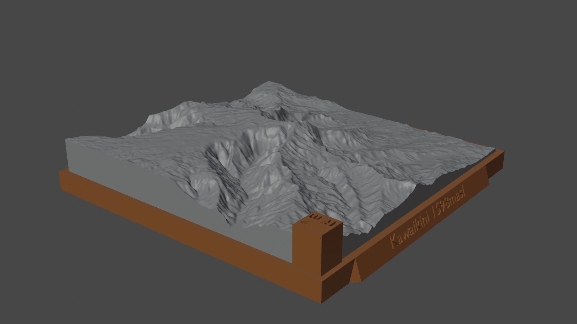 Kawaikini mountain 3D print model_3