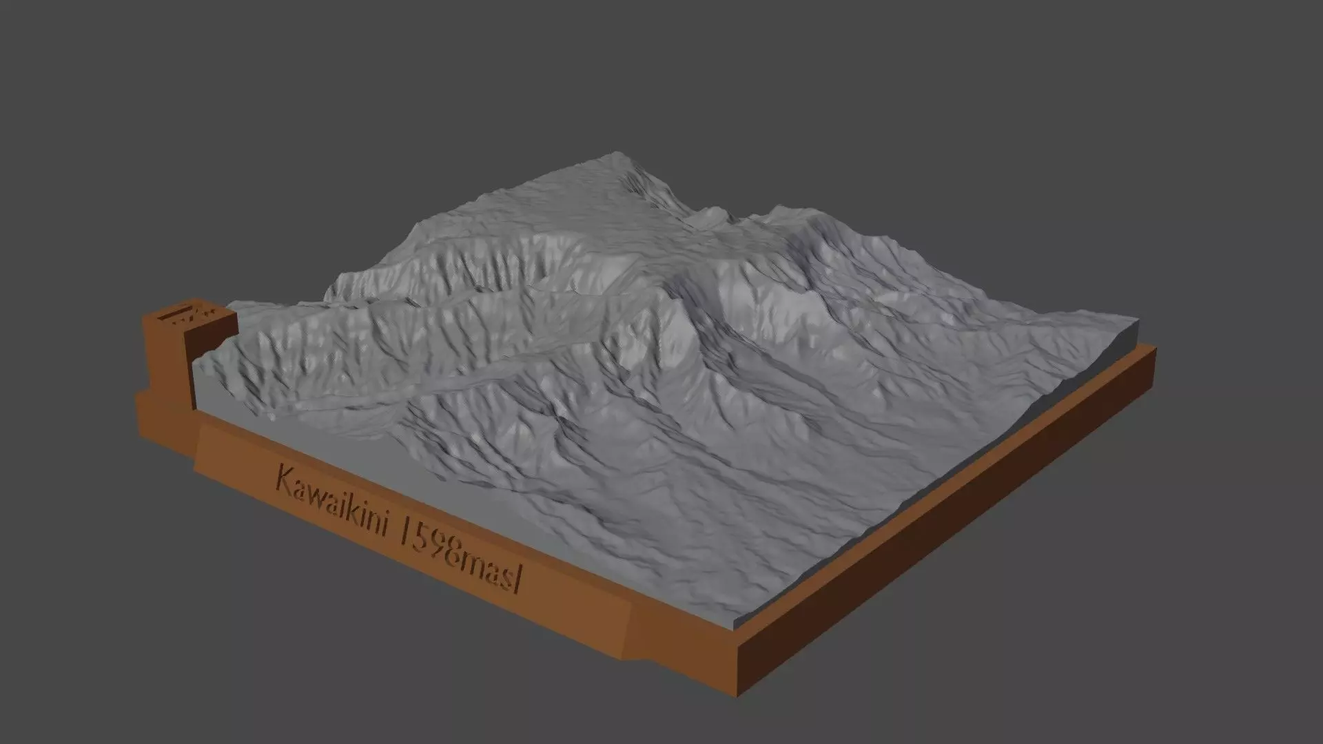 Kawaikini mountain 3D print model_0