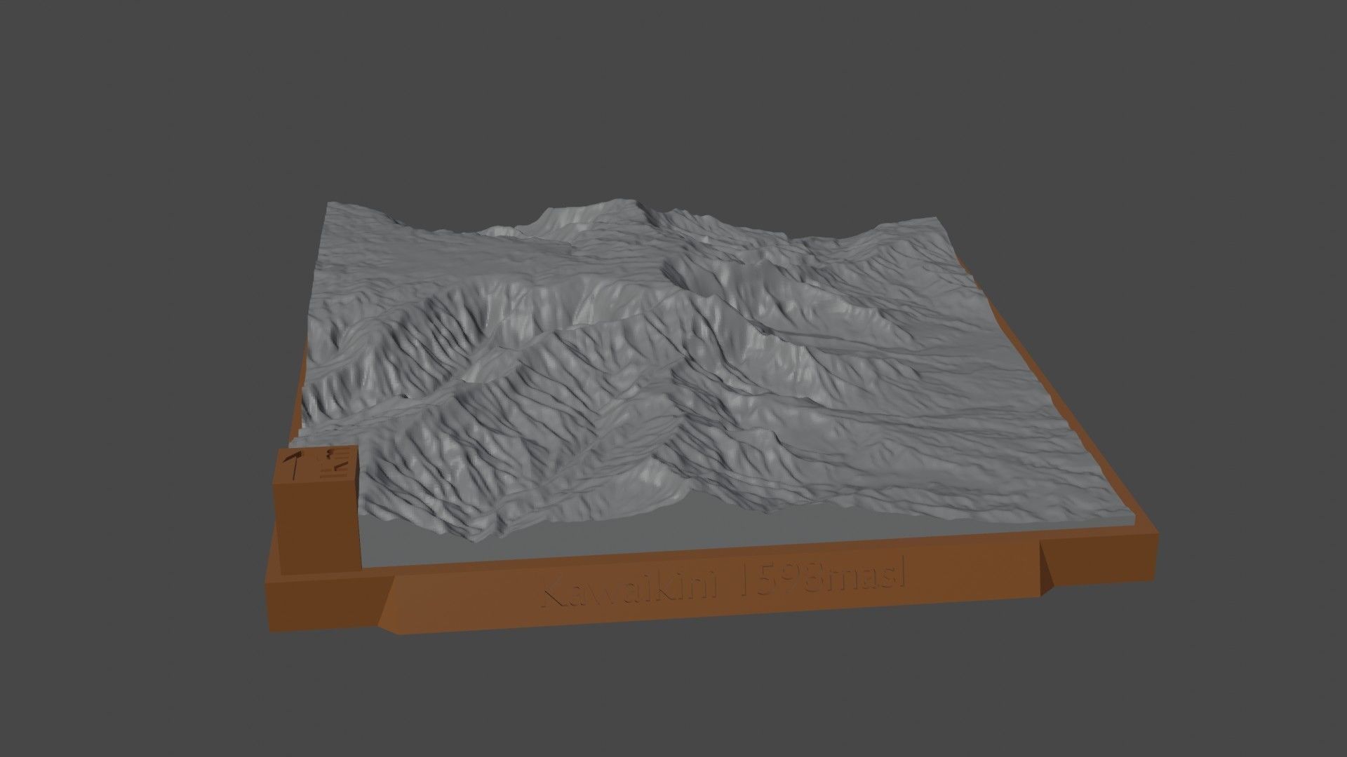 Kawaikini mountain 3D print model_5