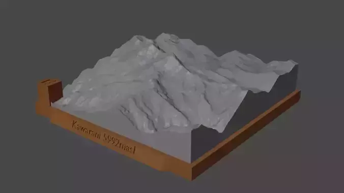 Kawarani mountain 3D print model