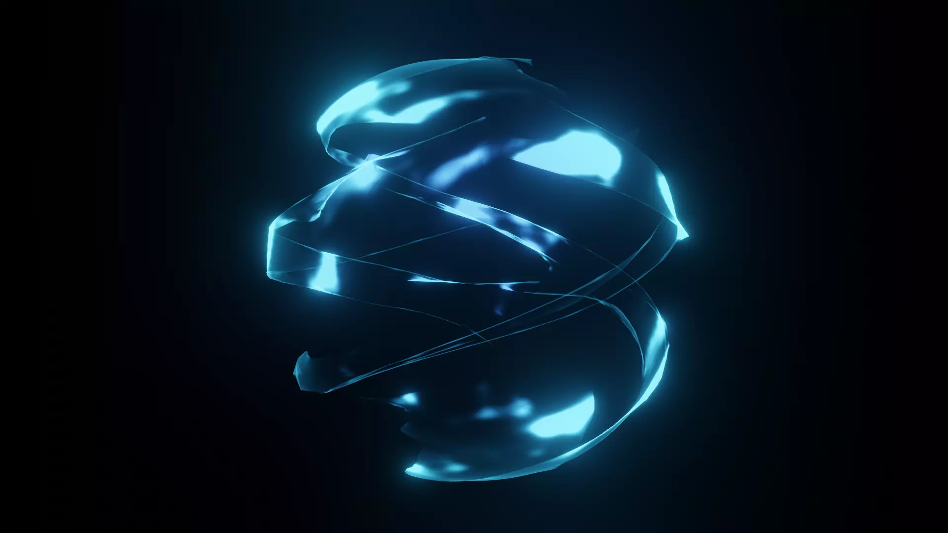 Blue energy sphere bundle with animation Low-poly 3D model_0