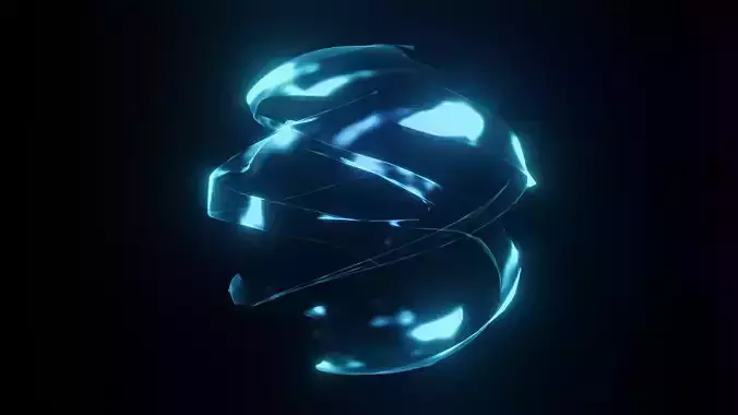 Blue energy sphere bundle with animation