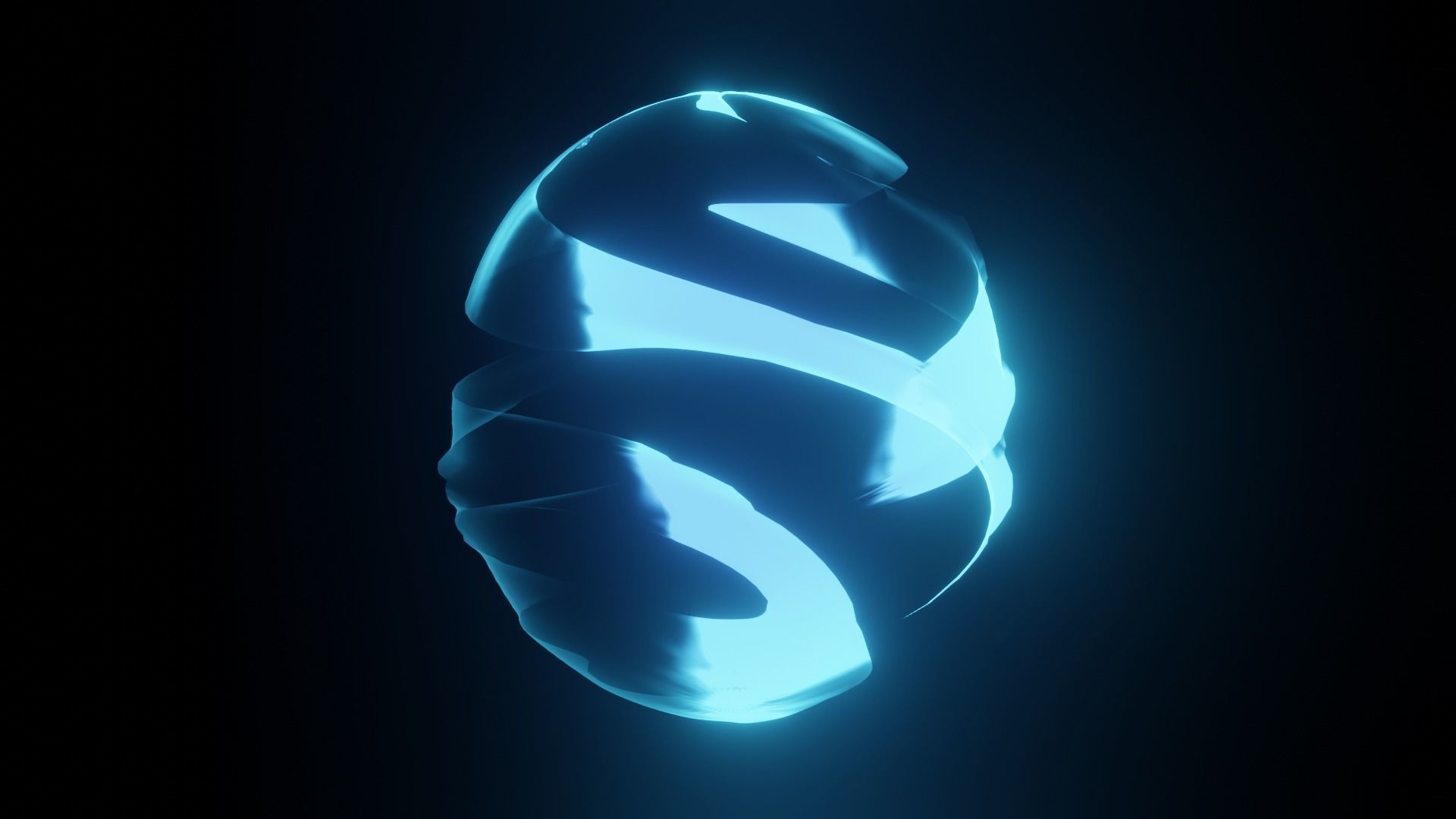 Blue energy sphere bundle with animation Low-poly 3D model_7