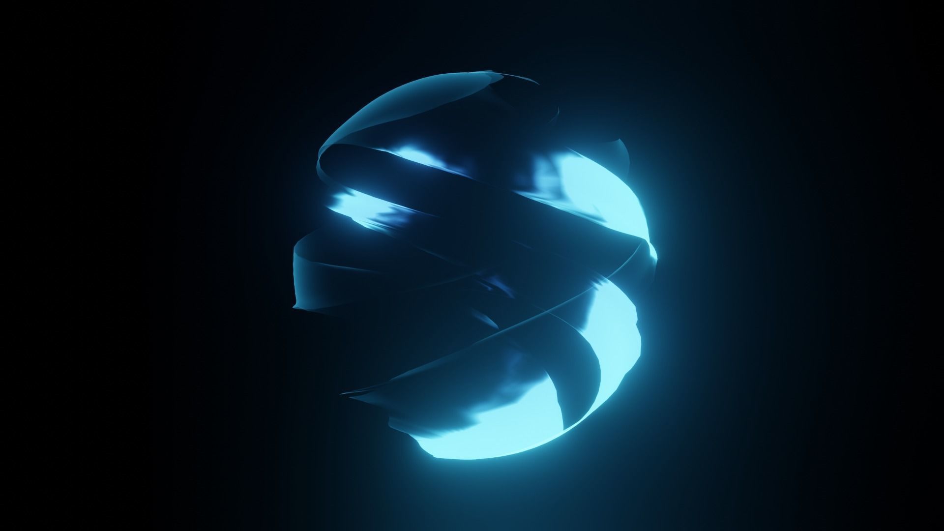 Blue energy sphere bundle with animation Low-poly 3D model_5